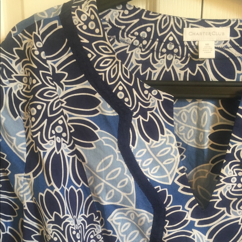 Charter Club blue print shirt